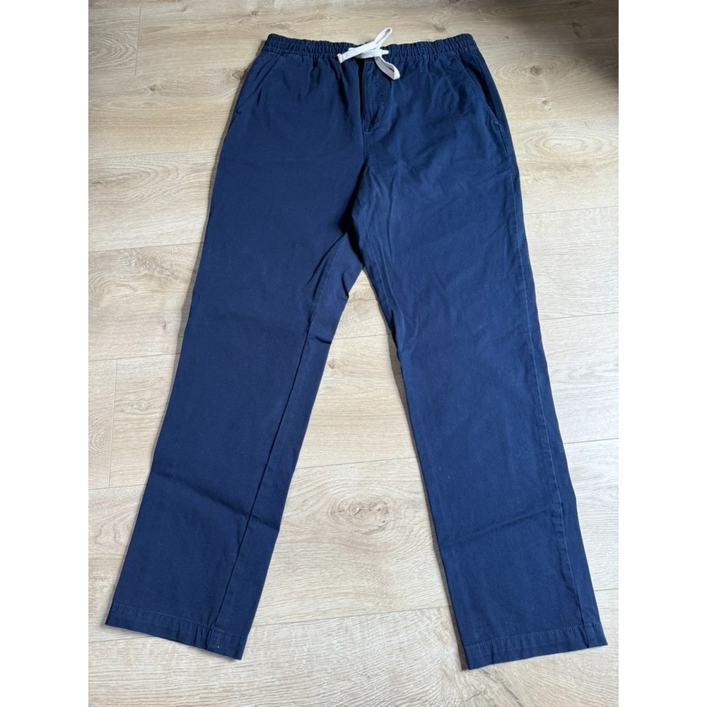 EUC Mens J.Crew Slim Dock Pant navy blue drawstring waist pull on cordura size M